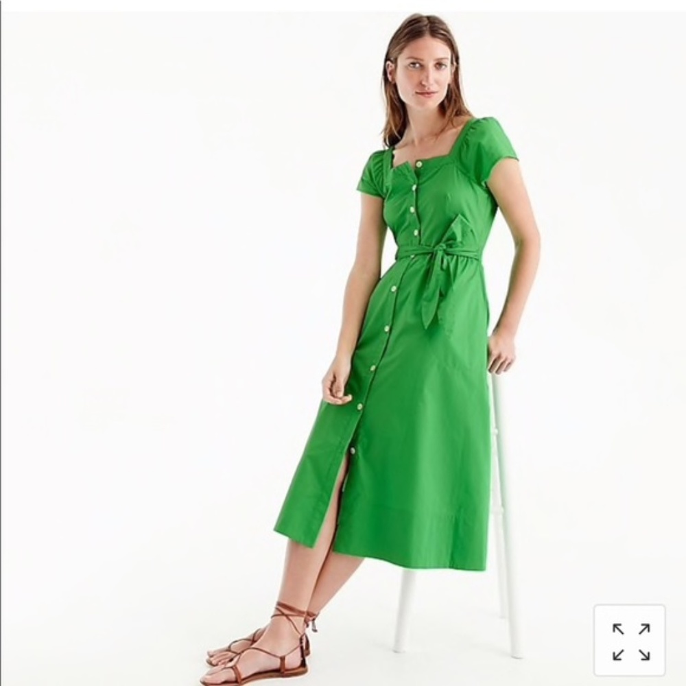 J Crew Green Shortsleeve Dress